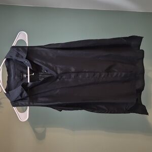 Ann Taylor Classic Black Silk Blend Semi-Shear Button-up Blouse